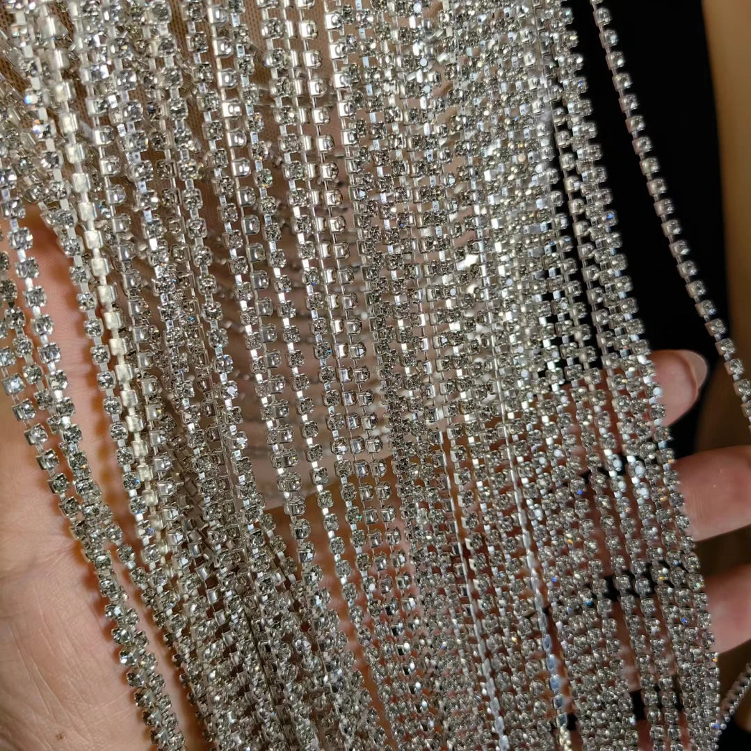 Sexy Rhinestone Tassel Prom Gown Backless Birthday Wedding Formal Dress Women Mini Party Club Dress Bodycon Evening Dress