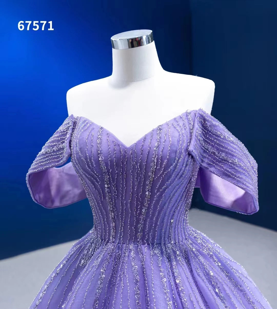 Feishiluo Luxury Evening Ball Gown Wholesale Modern Detachable Off-Shoulder Dress for Women Purple Prom Gown