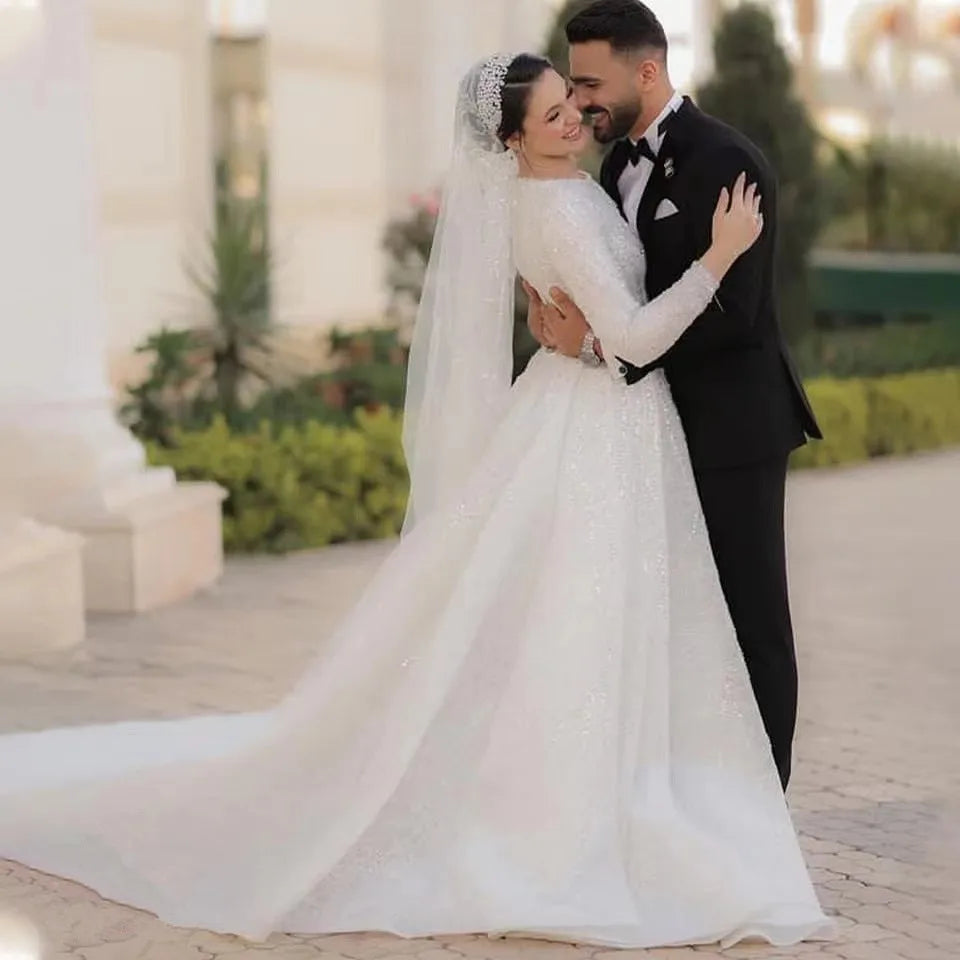 China Manufacturer Muslim Wedding Dress Bridal Gowns Wedding Dress for Muslims Women Muslim Saudi Arabia Wedding Dress