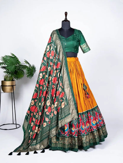 Gorgeous Modern Yellow Lehenga Choli New Arrival O-Neck Designer Semi-Stitched Floor-Length Silk Lace Wedding Party Wear Haldi