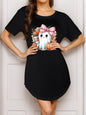 Personalized Women's Letter Print Dress Natural Waist Knitted Fabric A-Line Silhouette Soft US Local POD