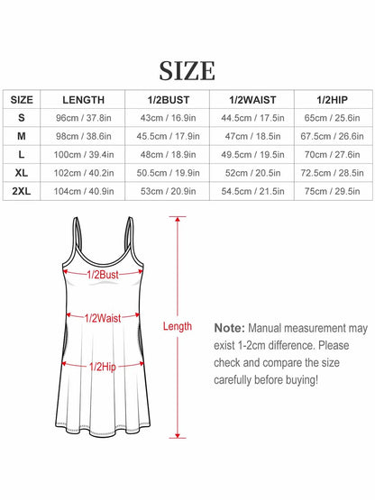 Women's U-Neck Strap Loose Waist Knee-Length A-Line Breathable Soft Polyester Spandex Blend Letter Print Personalized Dress