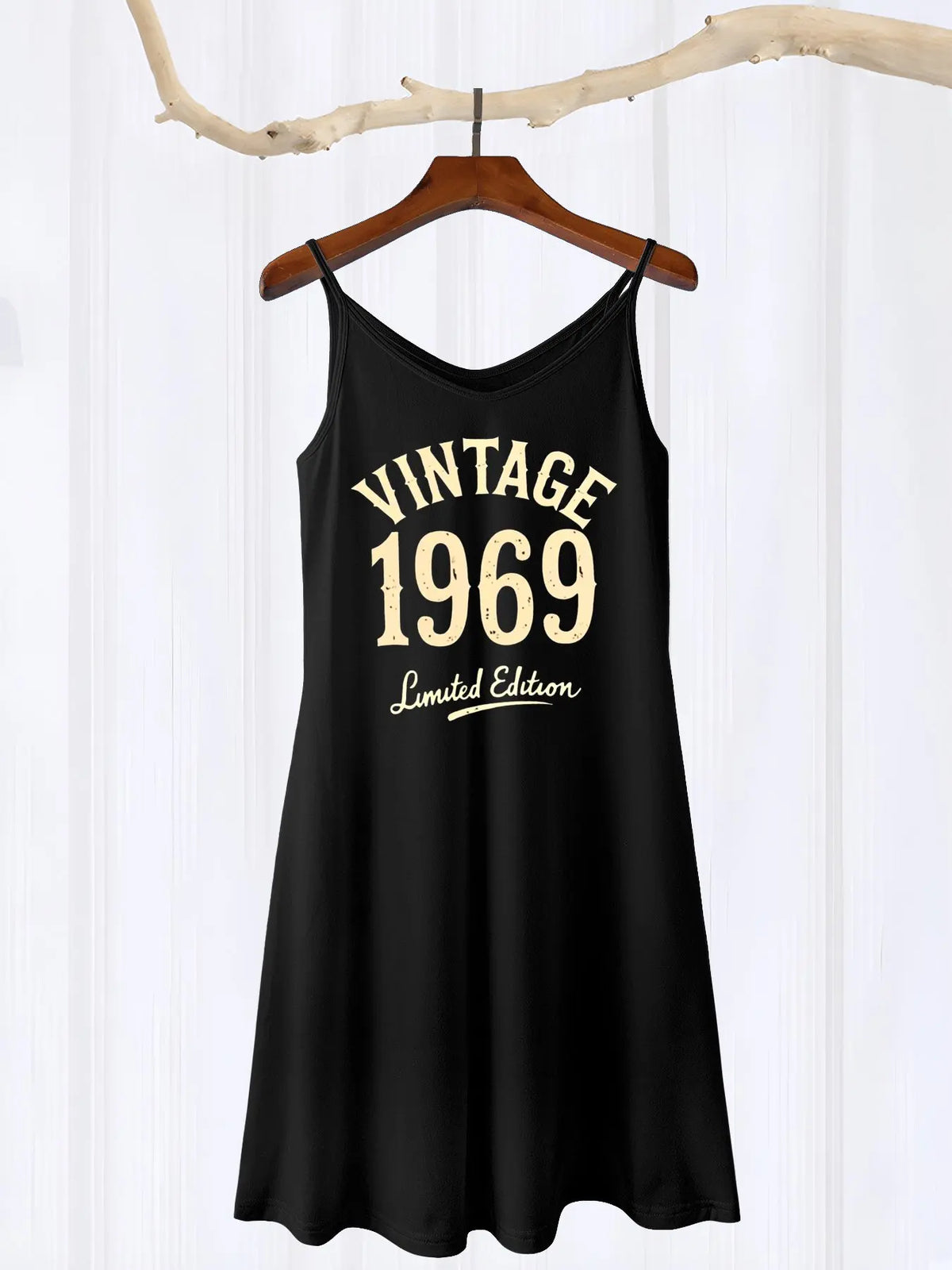 Women's U-Neck Strap Loose Waist Knee-Length A-Line Breathable Soft Polyester Spandex Blend Letter Print Personalized Dress