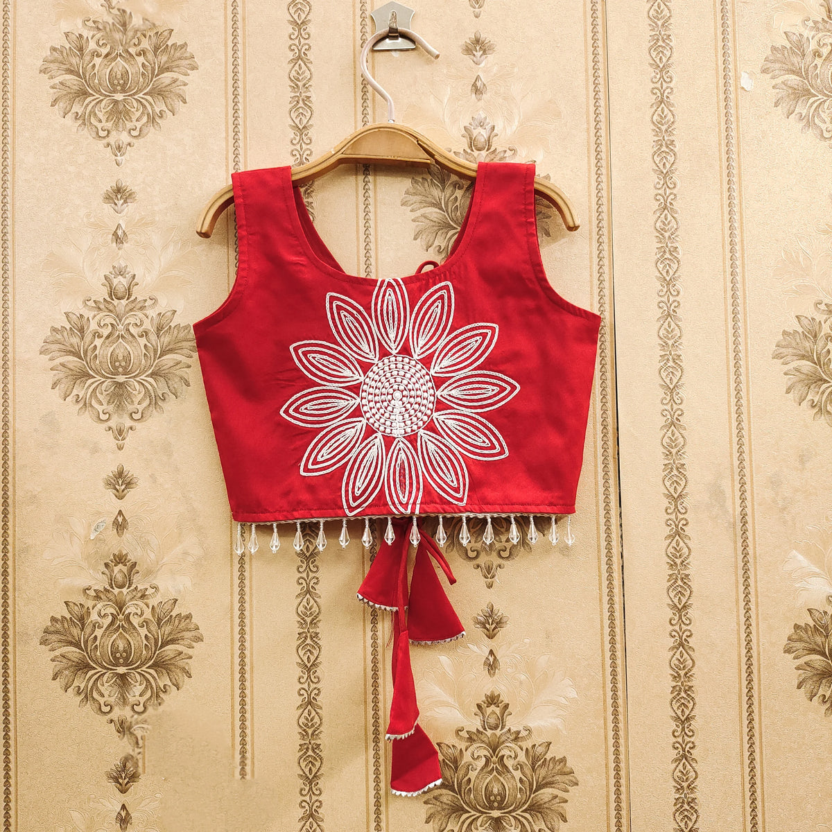 Shoryam Fashion Luxury Look Handcrafted Kids Lehenga Choli Taffeta Silk Floor-Length Crop Top Rich Brocade Sequined Embroidery