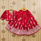 Wholesale High Quality Colorful Kids Lehenga Choli Embroidery Sequined Floor-Length Breathable Traditional Borders Comfortable