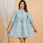 Eco-Friendly 100% Cotton Wrap Wholesale Midi Dress Floral Block Print with Jaipur Handcrafted Ethnic Casual Short Dress