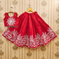 Shoryam Fashion Luxury Look Handcrafted Kids Lehenga Choli Taffeta Silk Floor-Length Crop Top Rich Brocade Sequined Embroidery