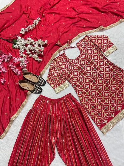 Customizable Traditional Indian Outfit for Women Eid Ramzan Special Salwar Kameez Readymade Dhoti Style Pant Natural Pakistani