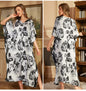 2026 New Satin Printed Abaya Women Traditional Islamic Clothing Long Robe Modest Muslim Dress