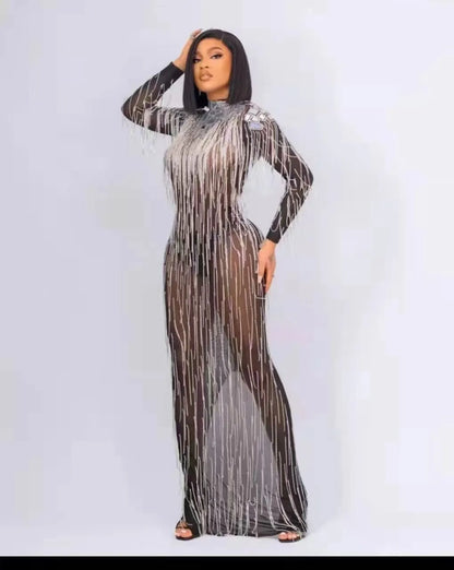 AD1742 Kimshein Luxury Evening Dresses Crystal Long Dress Handmade Dresses Women Lady Elegant Crystal