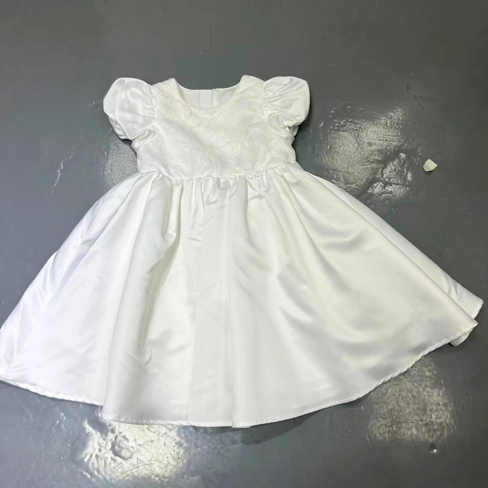 2026 Summer Princess Party Gowns Girls ODM-supplied Solid Pattern Kids Women Dress with Lace Length