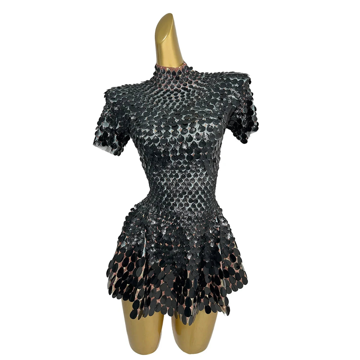 Sihaiyile Glitter Sequin Cocktail Party a Line Dress Showgirl Stage Performance Festival Costumes Women Night Club Mini Dress