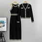 Designer High-quality Temperament Socialite High-waisted Fashion Sweater Dress Autumn New Sweater Vest Dress Set Luxury