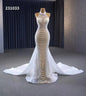 Feishiluo Modern Luxurious Beaded Mermaid Wedding Dress All Bead Mermaid Sexy Backless with Lace & Appliques Plus Size