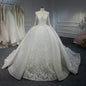 Jancember LSB062 Exquisite V-neck Long Sleeves Lace up Ball Wedding Dress 2023