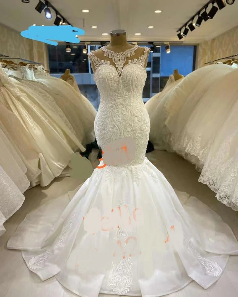 S538Q   2025  New White Fishtail fairy Tail Wedding Dress