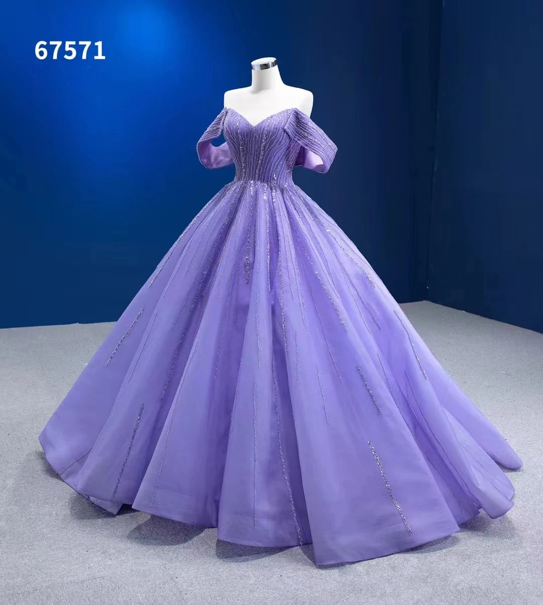 Feishiluo Luxury Evening Ball Gown Wholesale Modern Detachable Off-Shoulder Dress for Women Purple Prom Gown