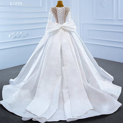 Jancember RSM67233 Ball Gowns for Women Wedding Gowns Dress Bridal Long Sleeve