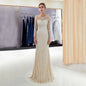 13878# Sparkle Crystal Mermaid Wedding Dress Luxury Long Sleeve Scoop Neck Bridal Gown for Women Zipper Sweep Train