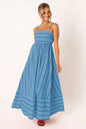 Enyami S-XL Summer Beach Holiday Boho Elegant Striped Sexy Back Design Long Sleeveless A-line Vacation Maxi Slip Women Dress
