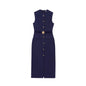 Women's new fashion split midi dress retro O-neck sleeveless women's fashion dress Vestidos Mujer