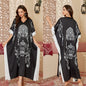 2026 New Satin Printed Abaya Women Traditional Islamic Clothing Long Robe Modest Muslim Dress