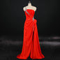 For Jancember LSDZ40 Modern Red Evening Dress for Weddings Custom Sexy Style Long Embellishments Flowers Lace Crystal Appliques