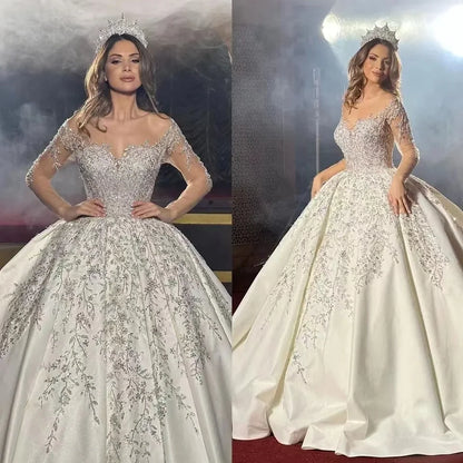 NEW ARRIVAL Plus Size Luxury Wedding Dress Beaded Wedding Dresses for Women Luxury Elegant Luxury Wedding Dress