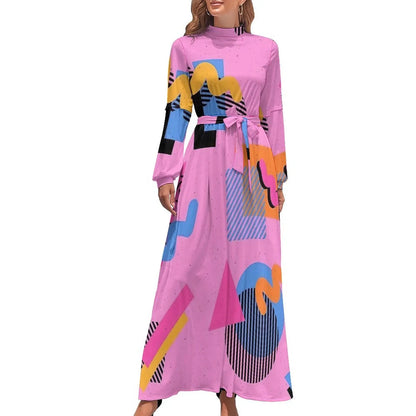 Print on Demand Wholesale Long Sleeve Women's Casual Dress Streetwear Floral Printed Elegant Maxi Dress for Woman