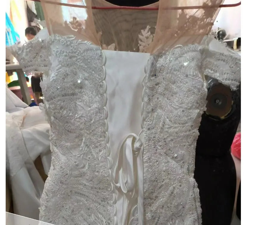 China Factory Luxury Beaded Mermaid Wedding Dress Wedding Dress for Plus Size Women Elegant Wedding Dresses Plus Size