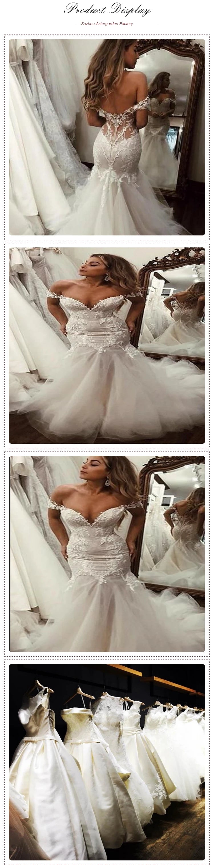 Off the Shoulder Bridal Gowns African Mermaid Wedding Dress 2023 Vestido De Novia  with Lace Long Tulle Bridal Dress with Train