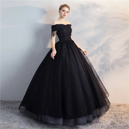 Wholesale Feishiluo Modern Off-Shoulder Lace Sweetheart Neckline A-Line 100% Polyester Evening Dress Women Floor Length