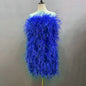 Long Pink Wrap Feather Fur Dress Party Ostrich Feather Dress for Ladies
