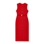 Women's new fashion split midi dress retro O-neck sleeveless women's fashion dress Vestidos Mujer