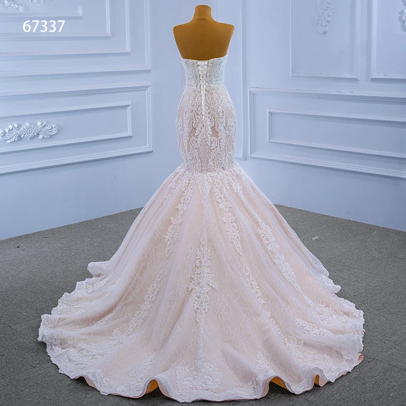 Jancember RSM67337 Newest  Pink Sweetheart Elegant Draped Sleeveless Ball Gown Wedding Gowns Dress Bridal