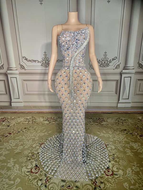 Women Wedding Party New 2024  Sleeveless Sexy  Evening Gown Dinner Dress for Ladies