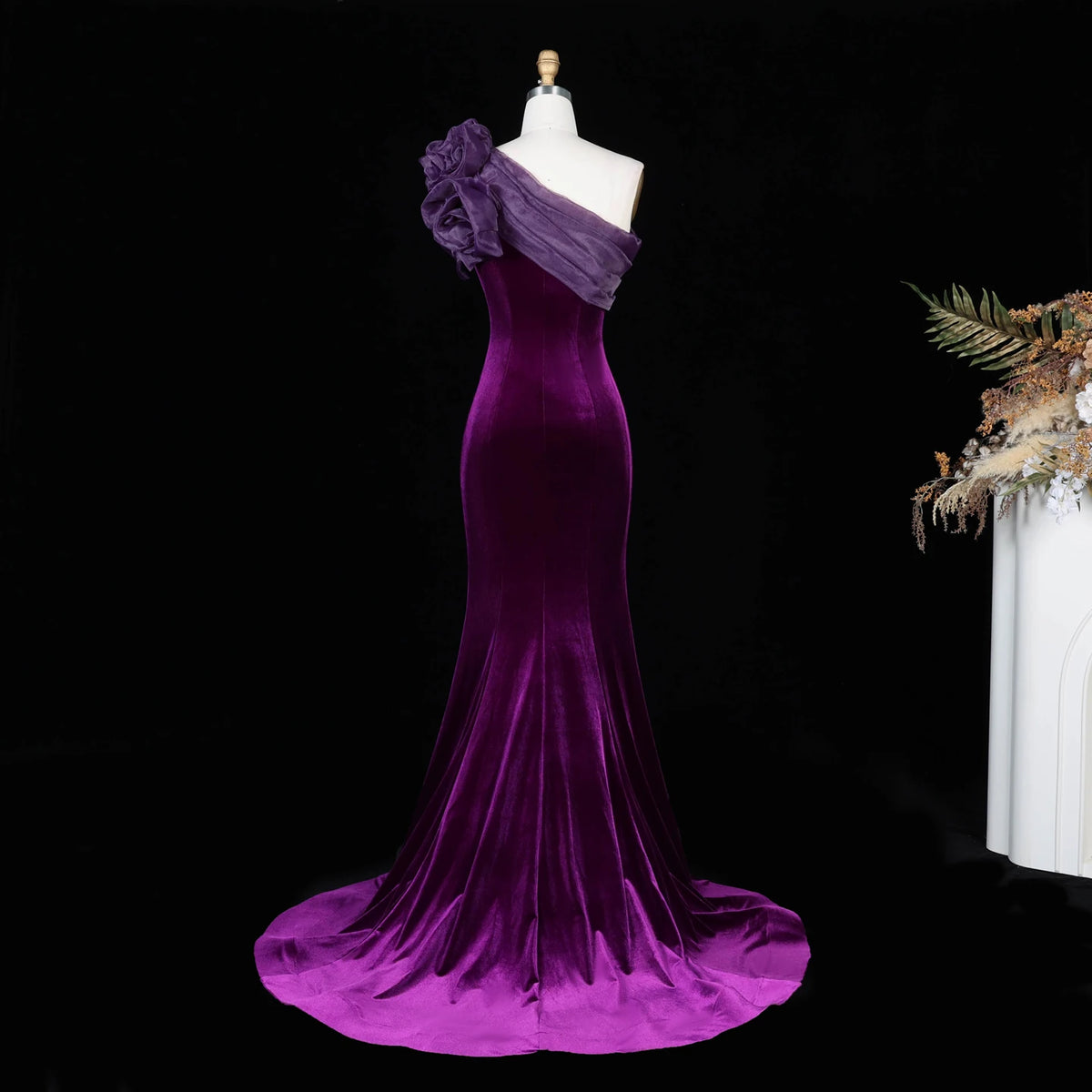 Sharon Said SF493  Elegant One Shoulder Mermaid Evening Dress Draped Women Wedding Party Gown Wedding Dress Evening Dress