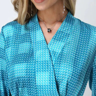Women Dress 2023 Wholesale New Design Dot Ruffled Lantern Long Sleeve V Neck Chiffon Elegant Summer Dress