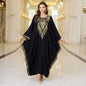 Beach Abaya in Rayon with Gold Embroidery and Batwing Sleeves for Vacation Available on for (24 Colors) L4125