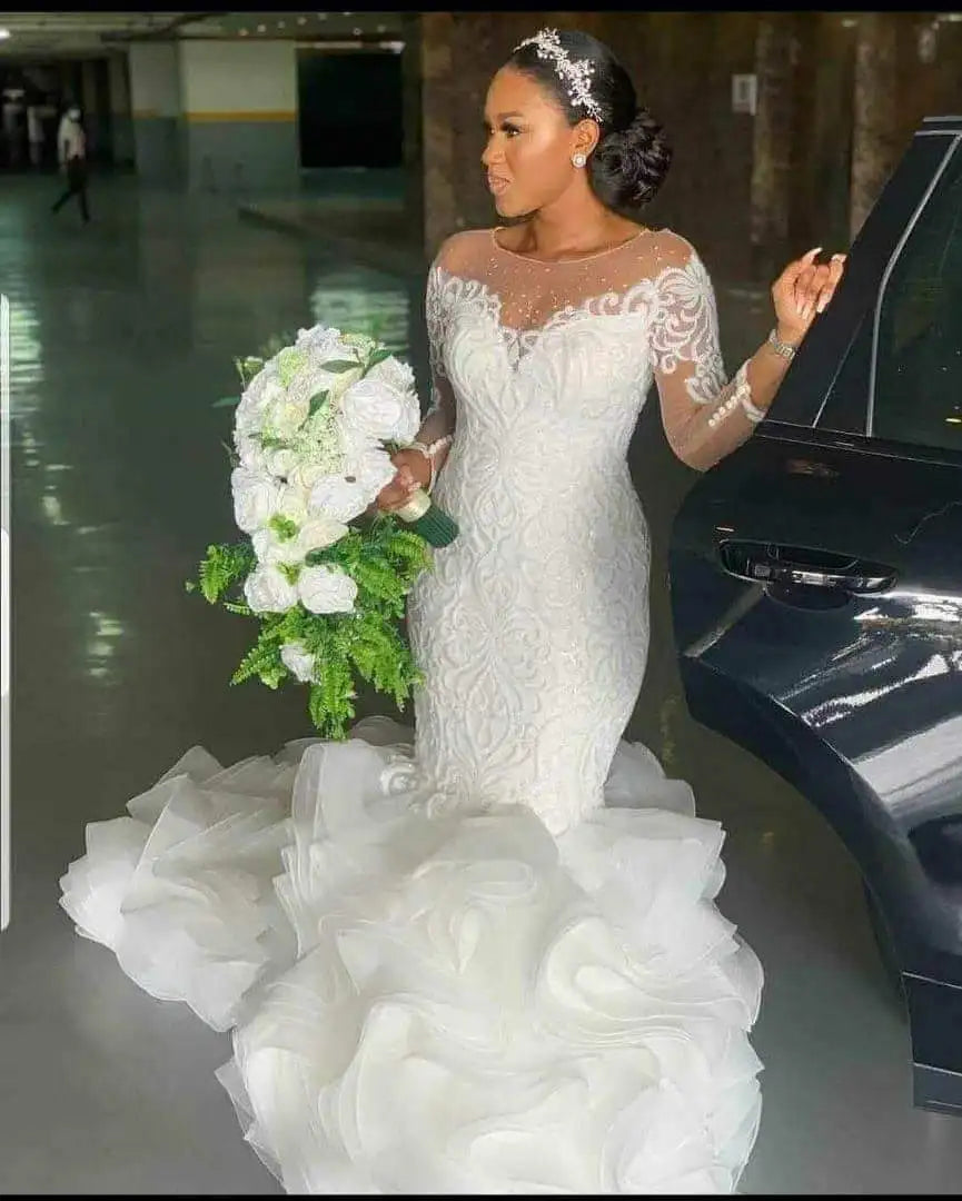 S586F  2025 New Fashion High Quality  Custom Party Mermaid Bridal  Wedding Dress