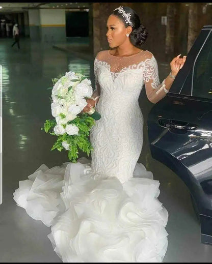 S586F  2025 New Fashion High Quality  Custom Party Mermaid Bridal  Wedding Dress