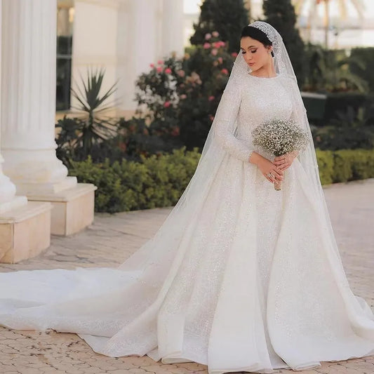 China Manufacturer Muslim Wedding Dress Bridal Gowns Wedding Dress for Muslims Women Muslim Saudi Arabia Wedding Dress