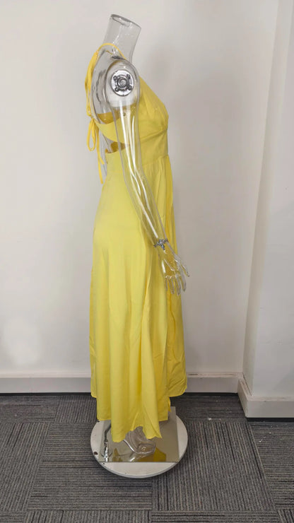 Cross-border  Spring New European American Women's Fashion Solid Color Chiffon Anti-Static Sexy Slim Split Ear Side Long
