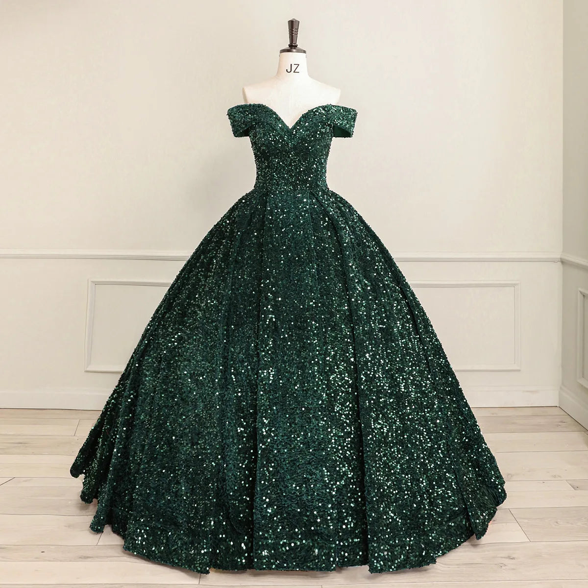 Elegant Modern One-Shoulder Bridal Wedding Dress Lace-up Tutu Skirt Adults Sleeveless Ball Gown Color Changing Sequin Prom Gown