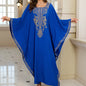 Beach Abaya in Rayon with Gold Embroidery and Batwing Sleeves for Vacation Available on for (24 Colors) L4125