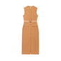 Women's new fashion split midi dress retro O-neck sleeveless women's fashion dress Vestidos Mujer