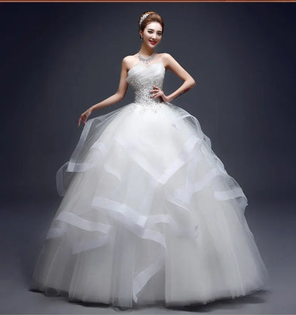 2022 Latest Strapless Red Champagne Blue Green and Ivory Beaded Flower Embellished Plus Size Puffy Wedding Evening Party Dress