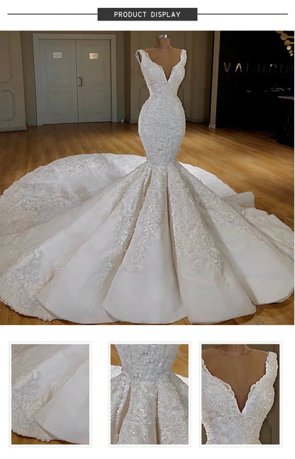 S1233Q     2026    New Hot Selling V-neck Sexy Waist Fishtail Temperament High-quality Trailing Wedding Dress