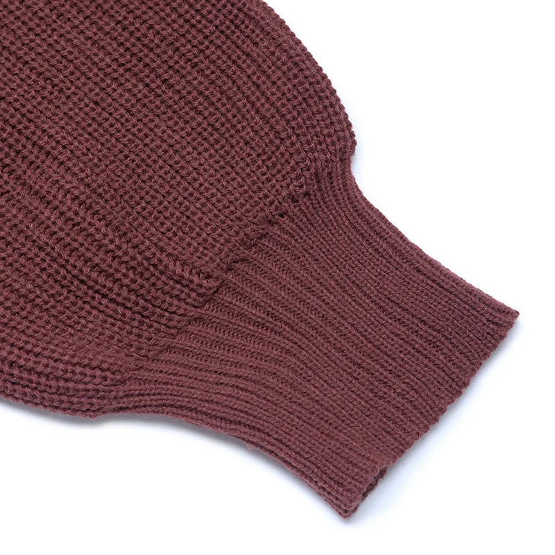 Hot Sale European American Style Autumn Winter Casual Dating V-neck Puff Sleeve Solid Color Sweater Dress