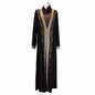 Wholesale Women Fashion Long Sleeve Pretty Diamond Muslim Islamic Dresses Cardigan Black Abaya (no Hat) Long Robe Dress